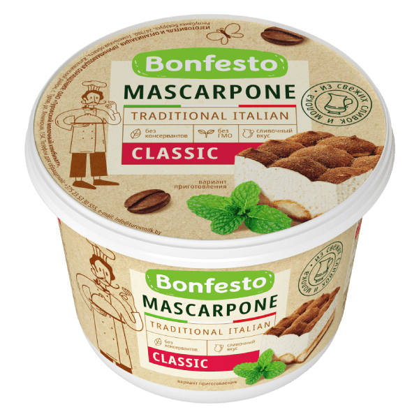 Сыр мягкий Маскарпоне TM Bonfesto (500г)