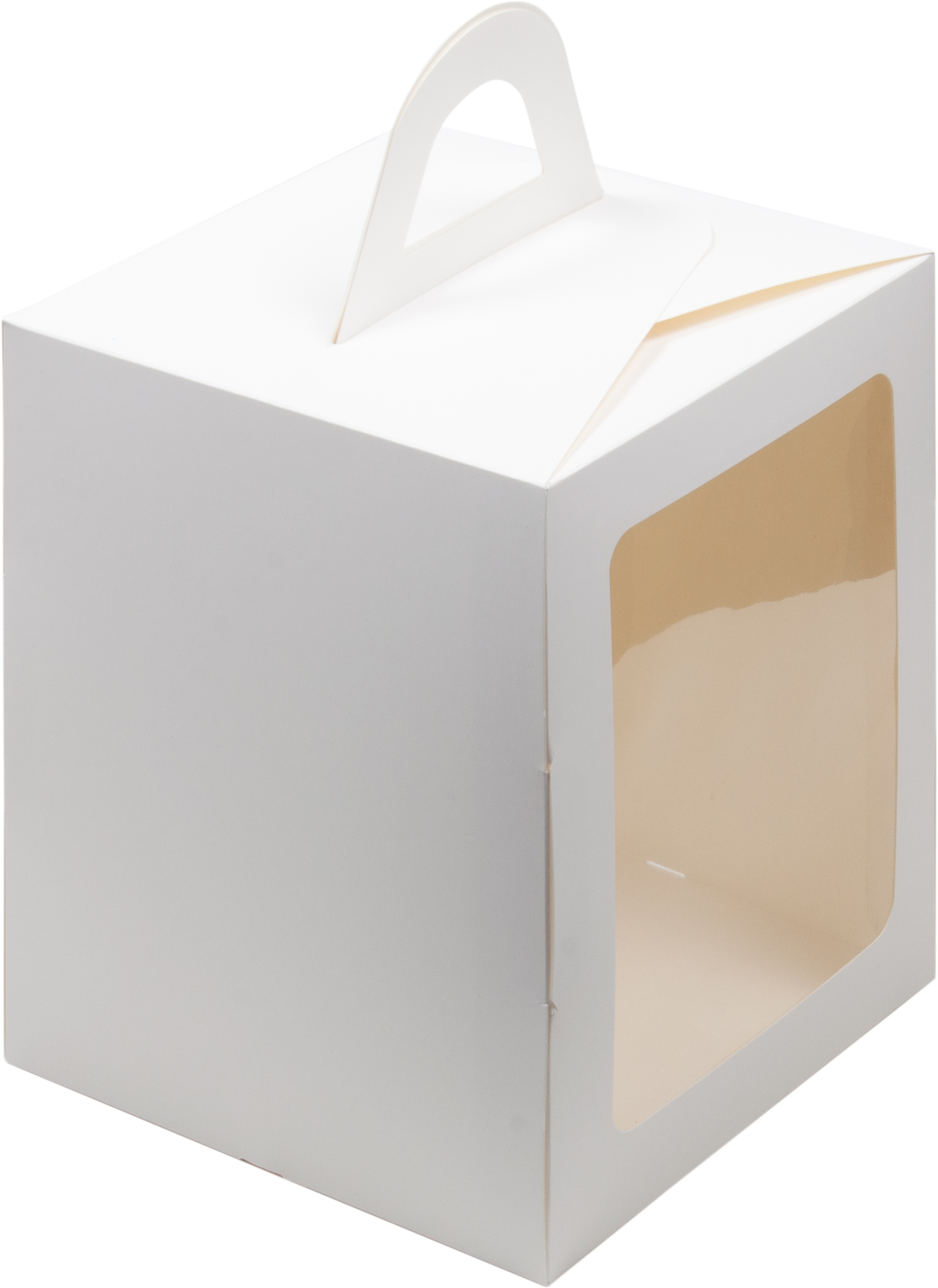 Коробка под пряничный домик и кулич,125*125*150 мм картон (белая) + ложемент