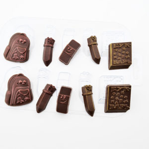 Пластиковая форма для шоколада Школьный набор