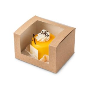 Коробка для кондитерских изделий Square Cut Pastry Window Box крафт