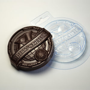 Пластиковая форма для шоколада Выпускник Медаль