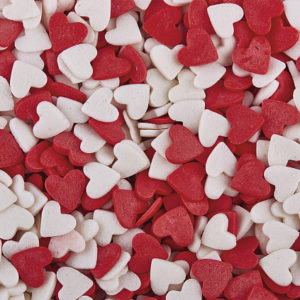 Декоративные посыпки  Сердечки красно-белые мини Топ Декор 60 гр