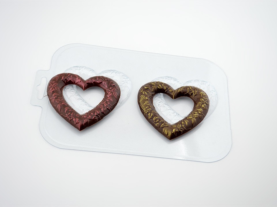 Пластиковая форма для шоколада Сердечные кольца