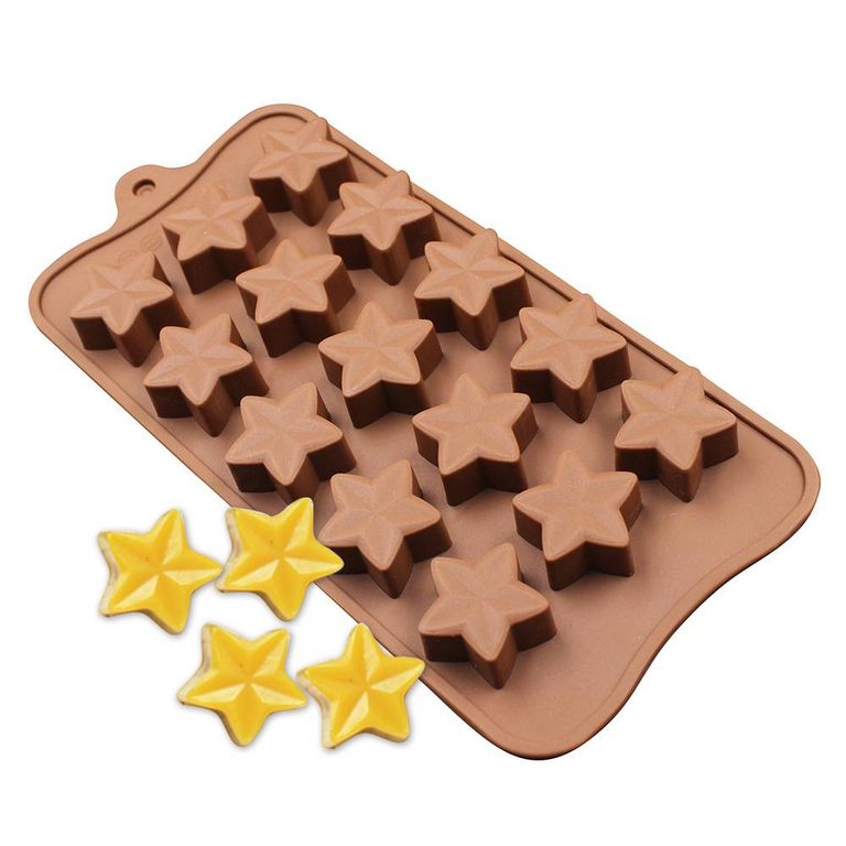 Форма силиконовая для шоколада «Звезды», 15 ячеек