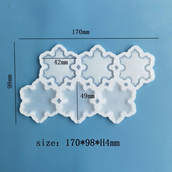 Силиконовая форма для леденцов «Снежинки погремушки 3 в 1»