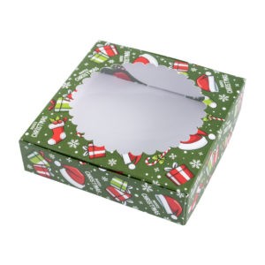 Коробка для печенья "Рождественское ассорти" с окном, 12*12*3 см