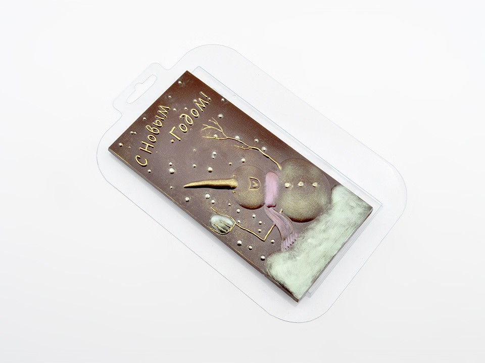 Пластиковая форма для шоколада С Новым Годом Снеговик