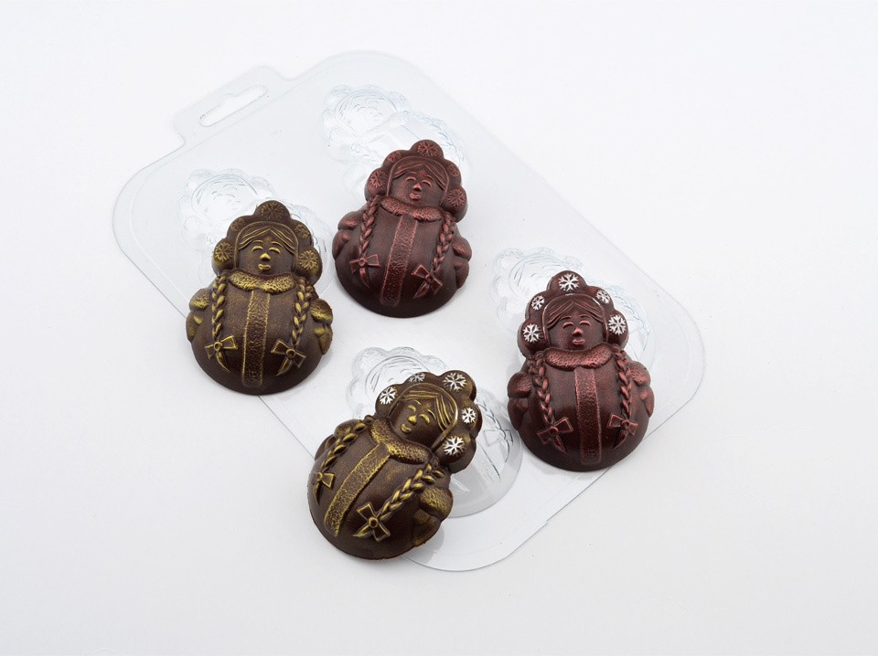 Пластиковая форма для шоколада Мини Снегурочка