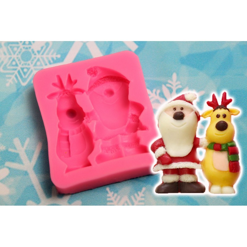 Молд «Дед Мороз и олень», 6,5×5,7 см, цвет МИКС