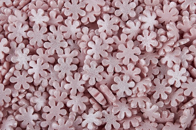 Посыпки "Снежинки перламутровые розовые" 60г