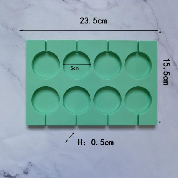 Форма силиконовая «Леденцы» 8 ячеек 5см (высота 0,5 см)