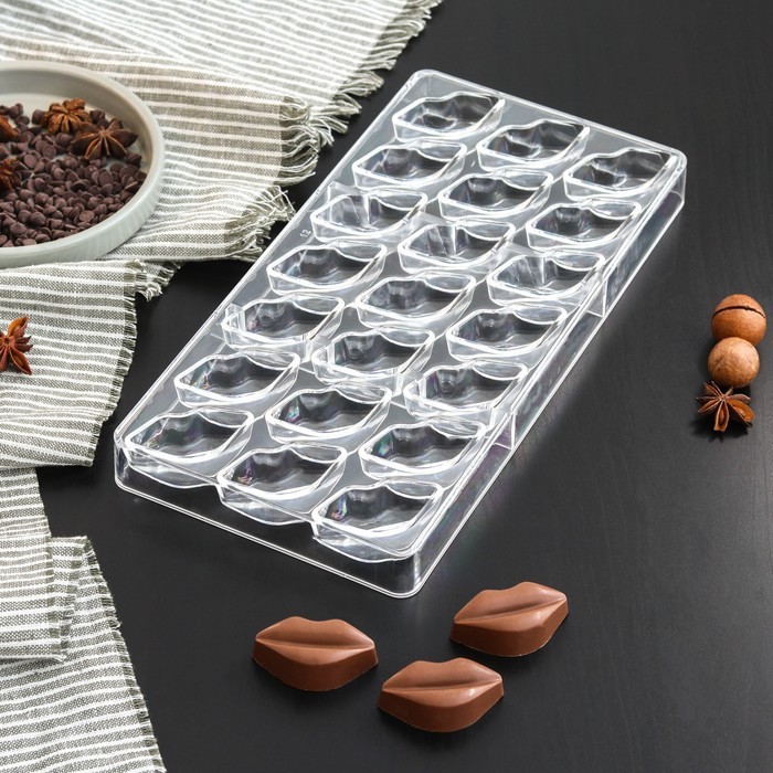 Форма для шоколада и конфет KONFINETTA «Губки», 28×14 см , 21 ячейка, ячейка 4,8×2,5×1,8 см