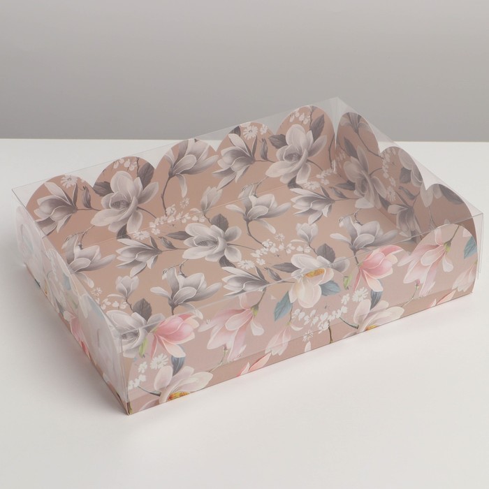 Коробка для кондитерских изделий с PVC крышкой «Пчёлка», 20 × 30 × 8 см   7155214