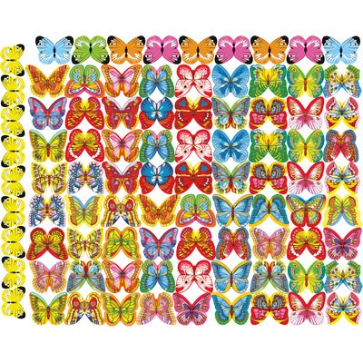 Вафли Бабочки цветные с рисунком микс /10шт/ 27232