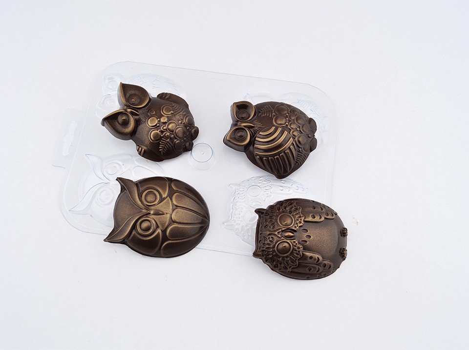 Пластиковая форма для шоколада Шоко-совы
