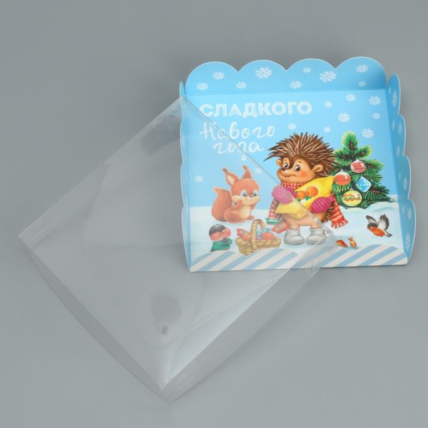 Коробка для кондитерских изделий с PVC крышкой «Сладкого Нового года», 13 × 13 × 3 см