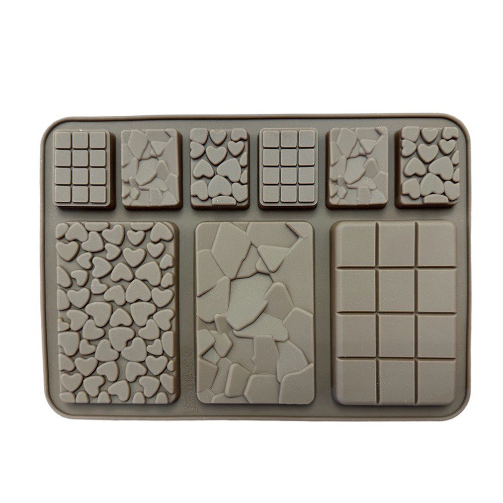 Форма для шоколада коричневый силикон 9в1 плитки шоколада