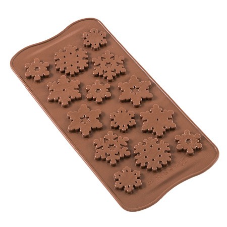 Форма для шоколада Снежинки плоские силикон