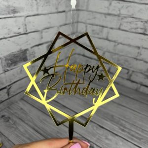 Свеча-топпер акрил Party26 Happy Birthday (Квадрат) 1шт