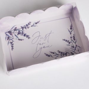 Коробка подарочная с PVC-крышкой «Just for you», 20 × 30 × 8 см 4950878