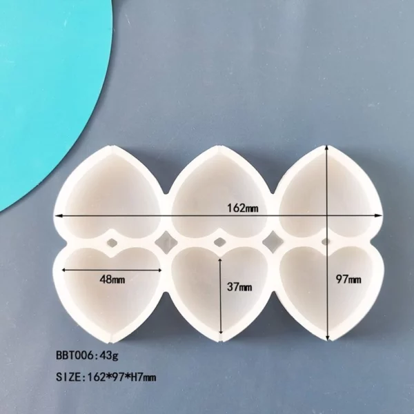 Силиконовая форма для леденцов «Сердечки объемные» 6в1