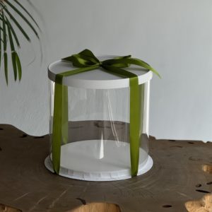 Коробка для торта  (ПЭТ) цилиндр 24*25 см, Белый