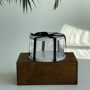 Коробка для торта (ПЭТ) цилиндр 26*18 см, Белый