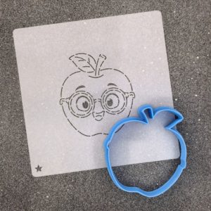 Форма для пряников с трафаретом Яблоко №7, 7,2 х 8 см